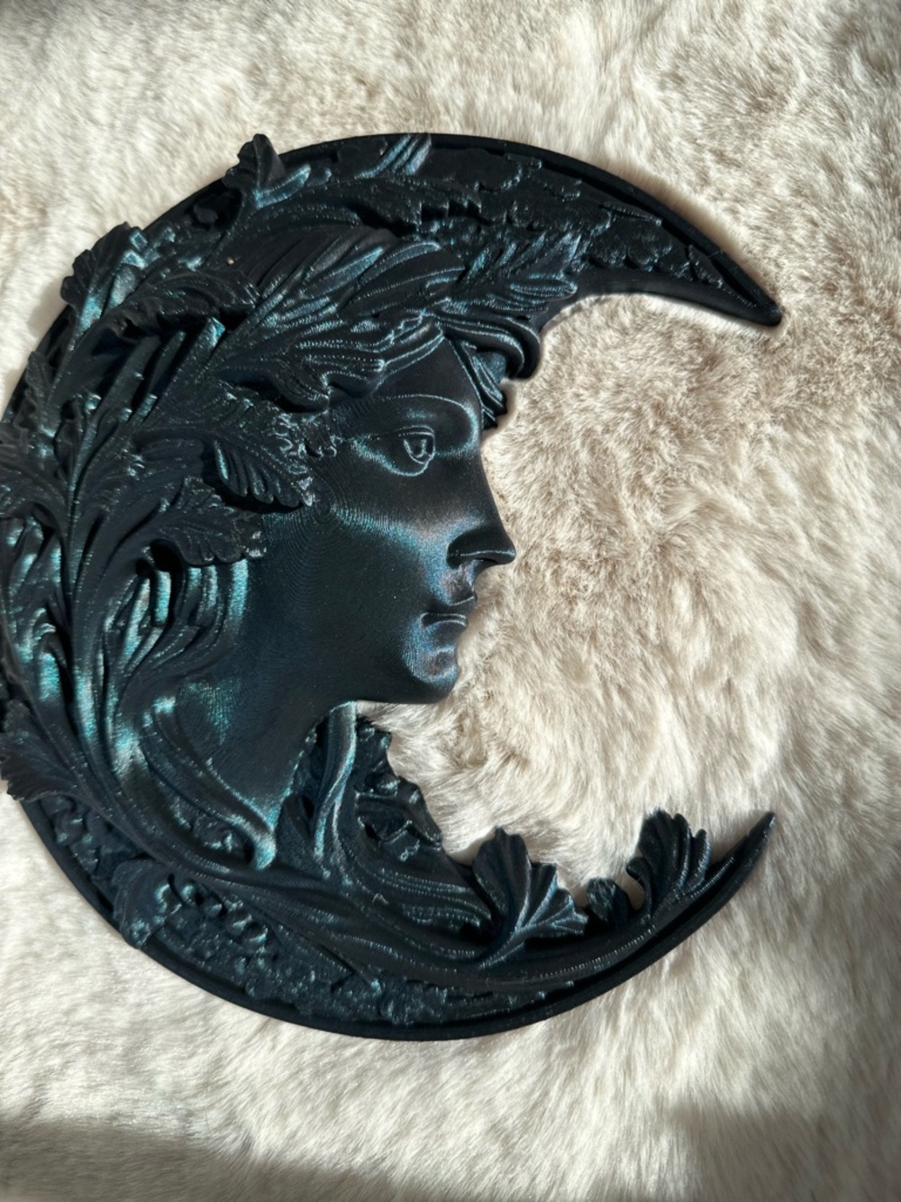 Moon Goddess Wall Decor Plaque in Dark Teal